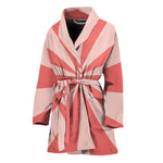 Pink Radial Rays Print Women's Bathrobe