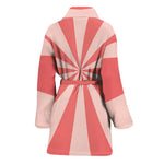 Pink Radial Rays Print Women's Bathrobe