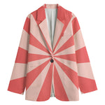 Pink Radial Rays Print Women's Blazer