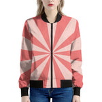 Pink Radial Rays Print Women's Bomber Jacket