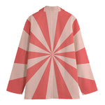 Pink Radial Rays Print Women's Cotton Blazer