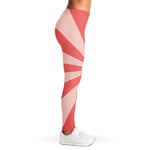Pink Radial Rays Print Women's Leggings