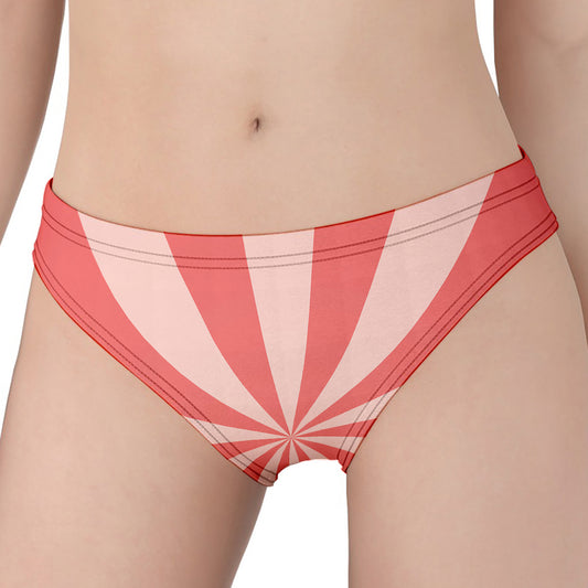 Pink Radial Rays Print Women's Panties