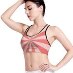 Pink Radial Rays Print Women's Sports Bra
