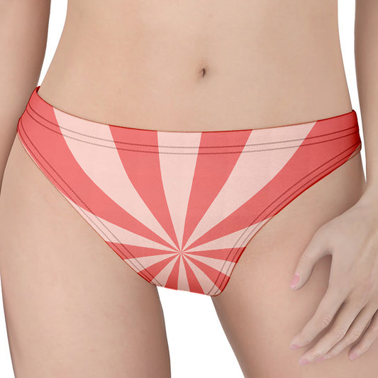 Pink Radial Rays Print Women's Thong