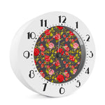 Pink Red Rose Floral Pattern Print Alarm Clock