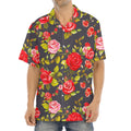 Pink Red Rose Floral Pattern Print Aloha Shirt