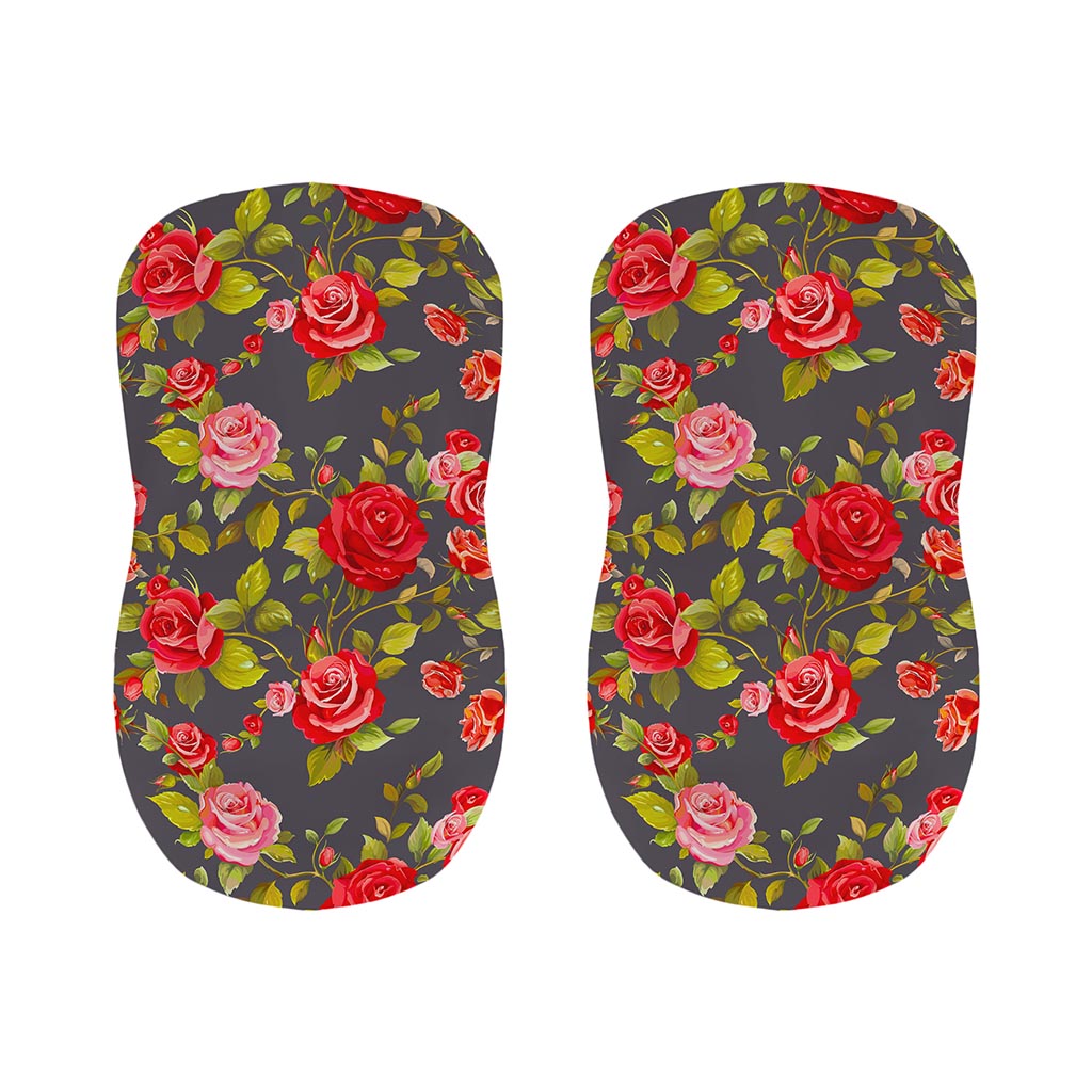 Pink Red Rose Floral Pattern Print Bar Stool Covers