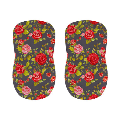 Pink Red Rose Floral Pattern Print Bar Stool Covers