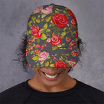 Pink Red Rose Floral Pattern Print Baseball Cap