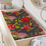 Pink Red Rose Floral Pattern Print Changing Pad Cover