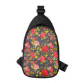 Pink Red Rose Floral Pattern Print Sling Bag