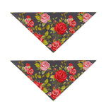 Pink Red Rose Floral Pattern Print Dog Bandana