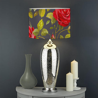 Pink Red Rose Floral Pattern Print Drum Lamp Shade