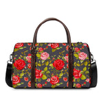 Pink Red Rose Floral Pattern Print Duffle Bag