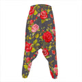 Pink Red Rose Floral Pattern Print Hammer Pants