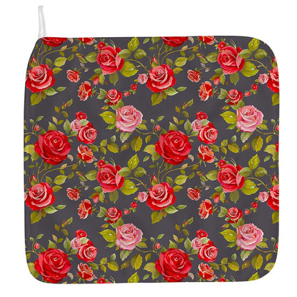 Pink Red Rose Floral Pattern Print Hand Towel