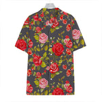 Pink Red Rose Floral Pattern Print Hawaiian Shirt