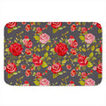 Pink Red Rose Floral Pattern Print Indoor Door Mat