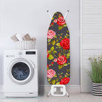 Pink Red Rose Floral Pattern Print Ironing Board Cover