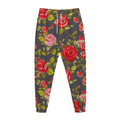 Pink Red Rose Floral Pattern Print Jogger Pants