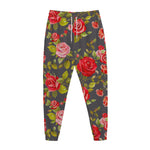 Pink Red Rose Floral Pattern Print Jogger Pants