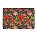 Pink Red Rose Floral Pattern Print Kitchen Mat