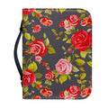 Pink Red Rose Floral Pattern Print Leather Bible Cover