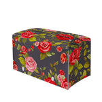 Pink Red Rose Floral Pattern Print Leather Tissue Box Cover