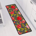 Pink Red Rose Floral Pattern Print Long Kitchen Mat