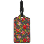 Pink Red Rose Floral Pattern Print Luggage Tag