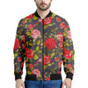 Pink Red Rose Floral Pattern Print Men's Bomber Jacket