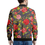 Pink Red Rose Floral Pattern Print Men's Bomber Jacket