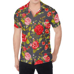 Pink Red Rose Floral Pattern Print Men's Shirt