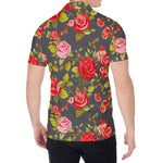 Pink Red Rose Floral Pattern Print Men's Shirt