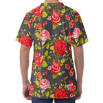 Pink Red Rose Floral Pattern Print Men's Velvet T-Shirt