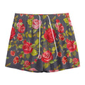 Pink Red Rose Floral Pattern Print Mesh Shorts