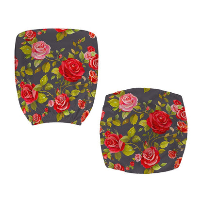 Pink Red Rose Floral Pattern Print Office Chair Cover