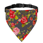 Pink Red Rose Floral Pattern Print Over The Collar Dog Bandana