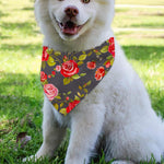 Pink Red Rose Floral Pattern Print Over The Collar Dog Bandana