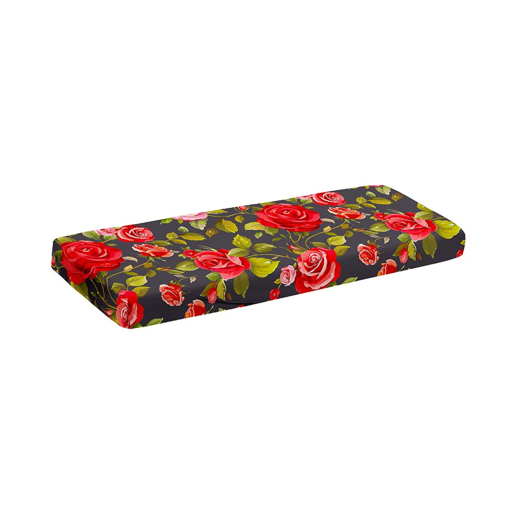 Pink Red Rose Floral Pattern Print Piano Keyboard Cover