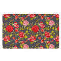 Pink Red Rose Floral Pattern Print Polyester Doormat