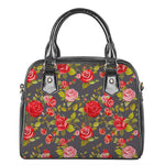 Pink Red Rose Floral Pattern Print Shoulder Handbag