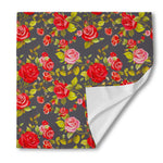 Pink Red Rose Floral Pattern Print Silk Bandana