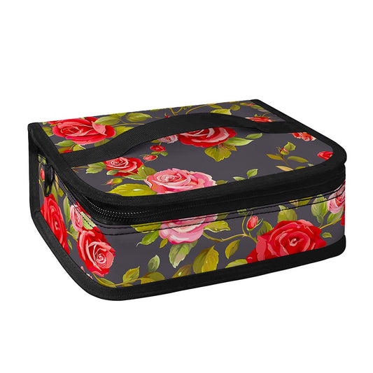 Pink Red Rose Floral Pattern Print Small Lunch Bag