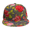 Pink Red Rose Floral Pattern Print Snapback Cap