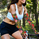Pink Red Rose Floral Pattern Print Sun Protection Arm Sleeves
