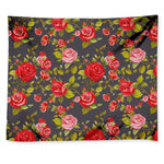 Pink Red Rose Floral Pattern Print Tapestry