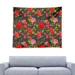Pink Red Rose Floral Pattern Print Tapestry