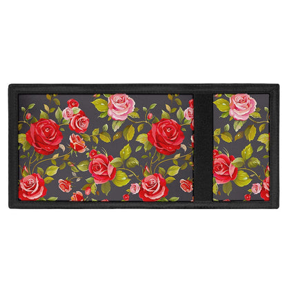 Pink Red Rose Floral Pattern Print Trifold Wallet